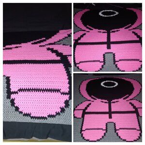 Squid Games handmade crochet custom adult blanket/throw